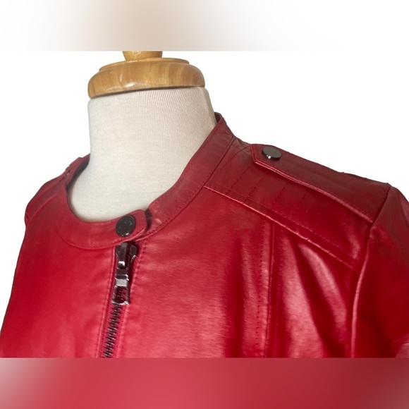 Twiggy London Red Leather Jacket - Picture 6 of 12
